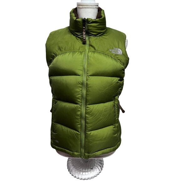 The North Face Womens Green Zip Up 700 Fill Goose Down Puffer Vest Jacket S/P - Picture 1 of 16